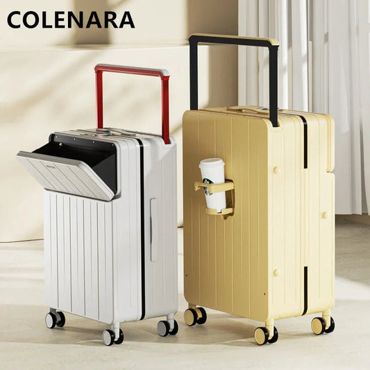 COLENARA 20"22"24"26 Inch Suitcase Box New Universal Multifunctional Front Open Trolley Case Boarding Box Large Capacity Luggage - RELUX.STORECOLENARA 20"22"24"26 Inch Suitcase Box New Universal Multifunctional Front Open Trolley Case Boarding Box Large Capacity Luggage