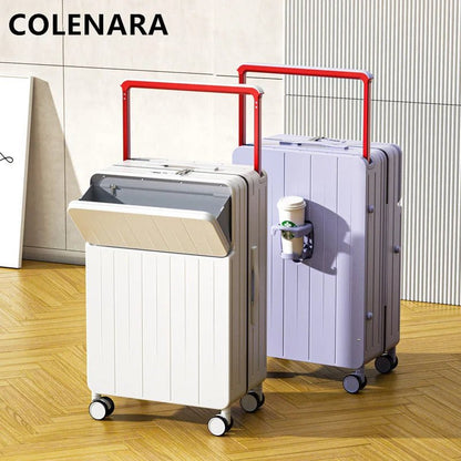 COLENARA 20"22"24"26 Inch Suitcase Box New Universal Multifunctional Front Open Trolley Case Boarding Box Large Capacity Luggage - RELUX.STORECOLENARA 20"22"24"26 Inch Suitcase Box New Universal Multifunctional Front Open Trolley Case Boarding Box Large Capacity Luggage