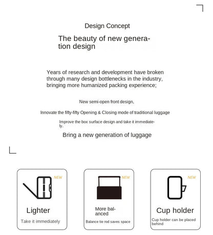 COLENARA 20"22"24"26 Inch Suitcase Box New Universal Multifunctional Front Open Trolley Case Boarding Box Large Capacity Luggage - RELUX.STORECOLENARA 20"22"24"26 Inch Suitcase Box New Universal Multifunctional Front Open Trolley Case Boarding Box Large Capacity Luggage