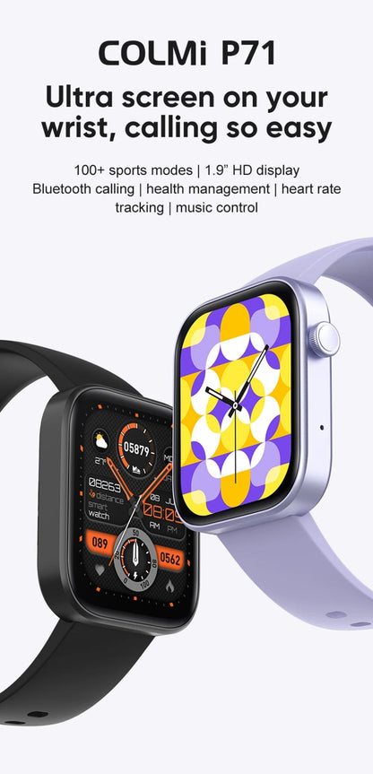 COLMI P71 Voice Calling Smartwatch Men Health Monitoring IP68 Waterproof Smart Notifications Voice Assistant Smart Watch Women - RELUX.STORE