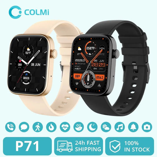 COLMI P71 Voice Calling Smartwatch Men Health Monitoring IP68 Waterproof Smart Notifications Voice Assistant Smart Watch Women - RELUX.STORE