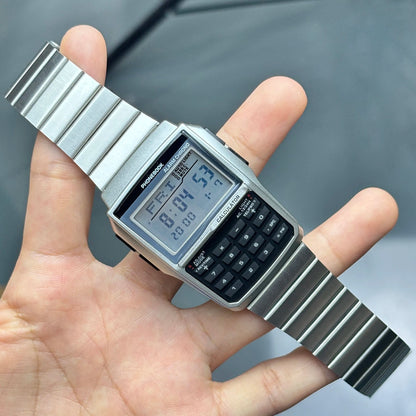 Computer Style Stainless Steel Strap Watch Men's Calculator Watch Multifunctional Led Watch Plastic Case Men's Watch Top Luxury - RELUX.STORE
