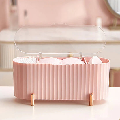 Cotton Swab Organizer Holder Cotton Pad Storage Box Transparent Remover Paper Makeup Box With Lid Dustproof Desktop Makeup - RELUX.STORE
