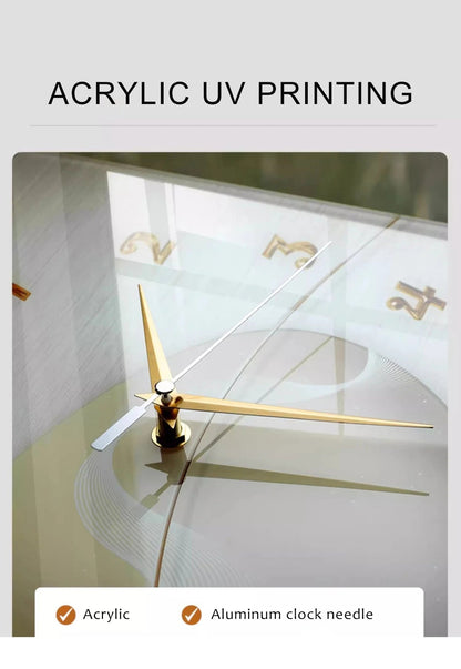 Creative Double - Sided Living Room Wall Clocks Silent Running Acrylic Moon - Light Emitting Backlit Display With Needle Drill - Free - RELUX.STORE