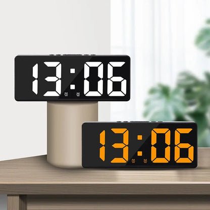 Creative Number Clock Color Nightlight Temperature Calendar Alarm Clock LED Large Number Electronic Clock Backlight Home Decor - RELUX.STORE