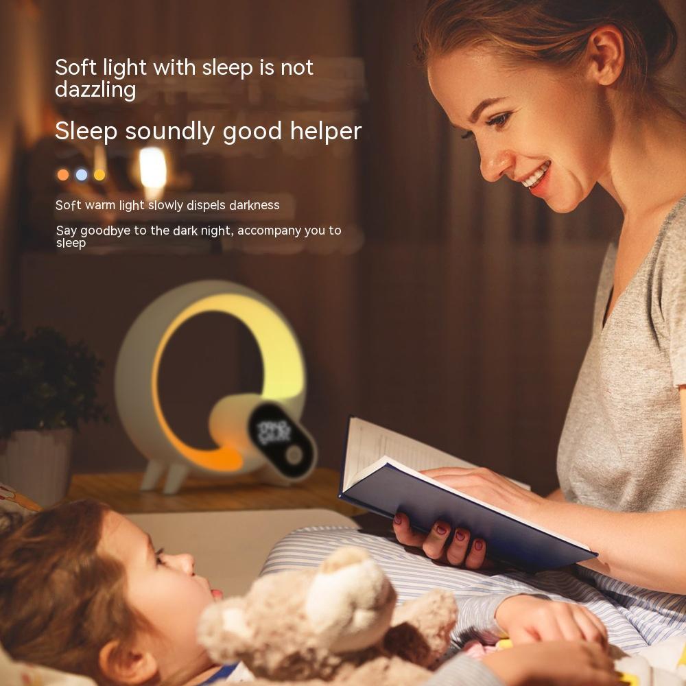 Creative Q Light Analog Sunrise Digital Display Alarm Clock Bluetooth Audio Intelligent Wake - up Q Colorful Atmosphere Light - RELUX.STORE