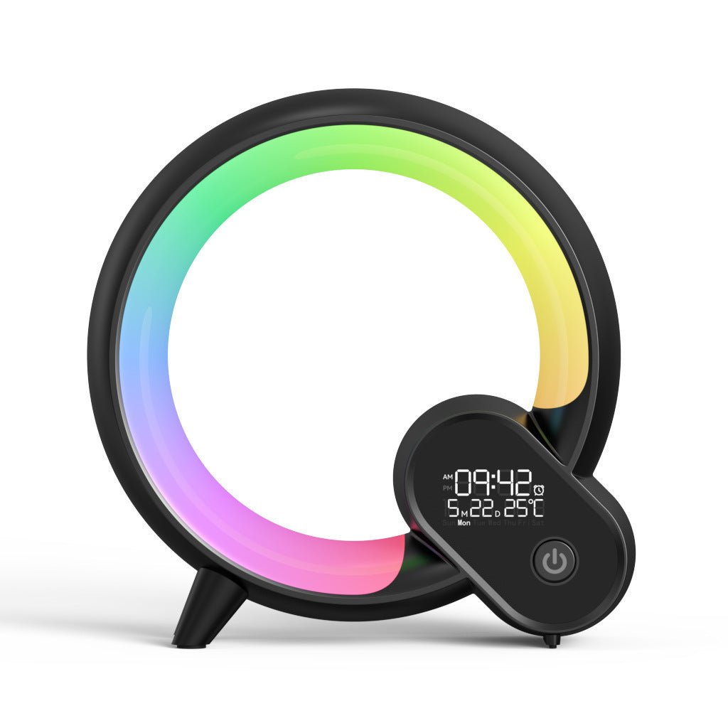 Creative Q Light Analog Sunrise Digital Display Alarm Clock Bluetooth Audio Intelligent Wake - up Q Colorful Atmosphere Light - RELUX.STORE
