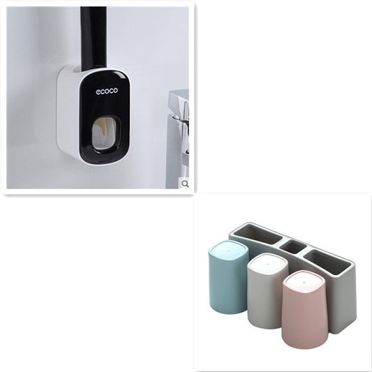 Wall Mounted Automatic Toothpaste Holder Bathroom Accessories Set Dispenser topwinson