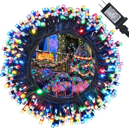 114Ft Christmas String Lights - Outdoor, 300 LED Connectable with Timer, 8 Modes Tree Lights Fairy Twinkle for Garden, Wedding, Indoor/Outdoor Xmas Decor (Cool White)