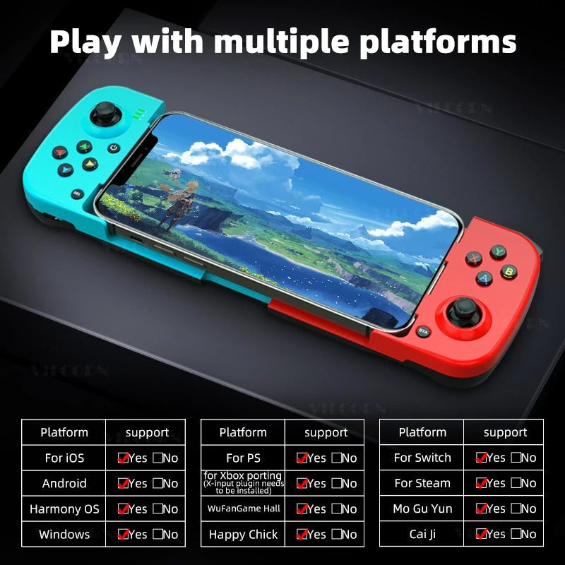 "D3 Telescopic Bluetooth Gamepad – Wireless BT Controller for PC, iOS, Android, PUBG, Switch & PS4 with 3D Joystick & Macro Keys" - RELUX.STORE
