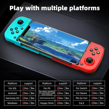 "D3 Telescopic Bluetooth Gamepad – Wireless BT Controller for PC, iOS, Android, PUBG, Switch & PS4 with 3D Joystick & Macro Keys" - RELUX.STORE