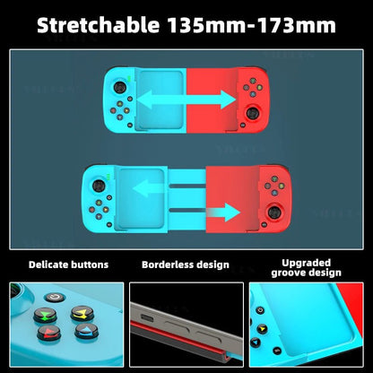 "D3 Telescopic Bluetooth Gamepad – Wireless BT Controller for PC, iOS, Android, PUBG, Switch & PS4 with 3D Joystick & Macro Keys" - RELUX.STORE