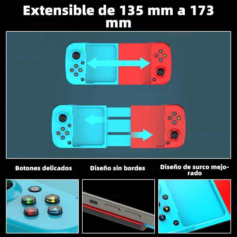 "D3 Telescopic Bluetooth Gamepad – Wireless BT Controller for PC, iOS, Android, PUBG, Switch & PS4 with 3D Joystick & Macro Keys" - RELUX.STORE