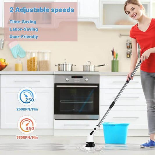 Powerful Electric Spin Scrubber | Cordless Cleaning Brush with 9 Heads | Dual-Speed, IPX7 Waterproof, Long Handle | Deep Clean for Bathroom, Tub, Tile.Tiktokshopbacktoschool