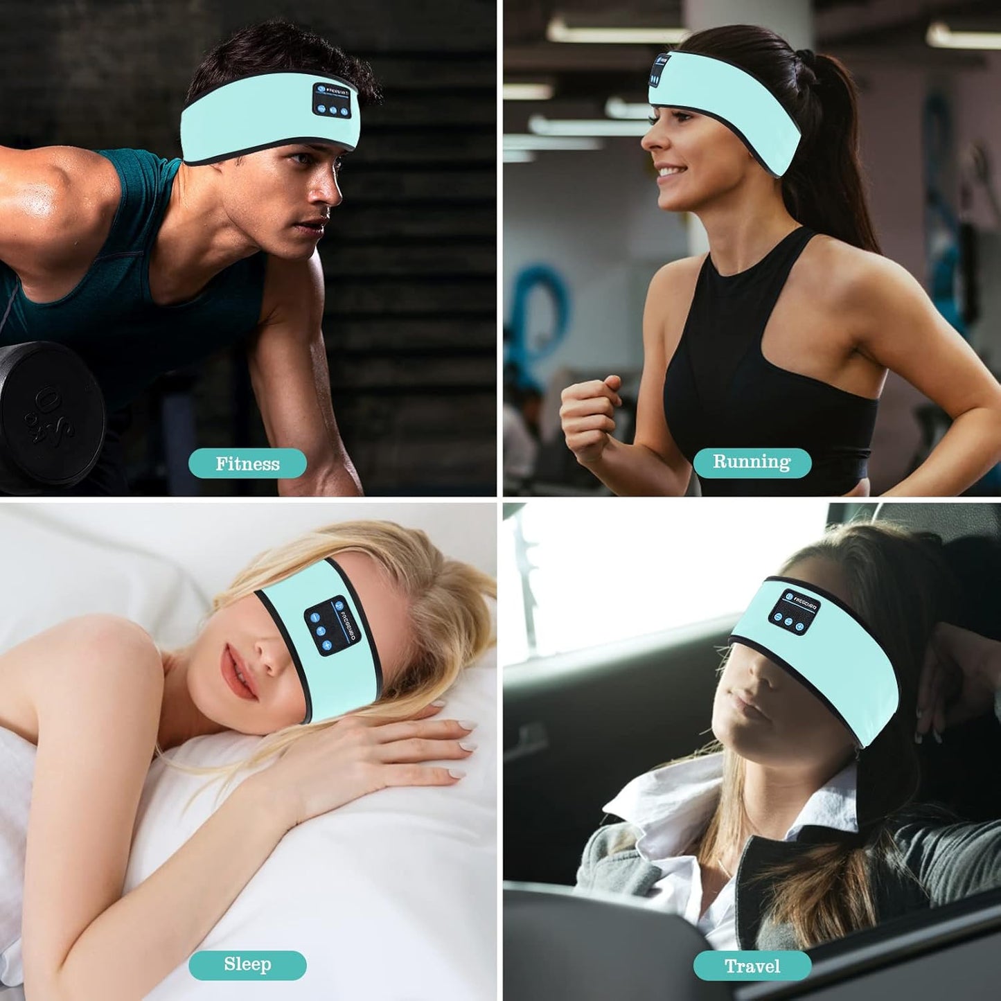Sleep Headphones Headband – Wireless Bluetooth Music Headband with Ultra-Thin HD Stereo Speakers | Sports Headphones for Running, Yoga, Meditation & Side Sleepers