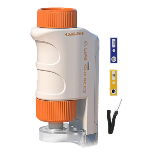 Kid Science Experiment Pocket Microscope Toy Kit 80-160X Educational Mini Handheld Microscope with Light Children STEM Toys Gift