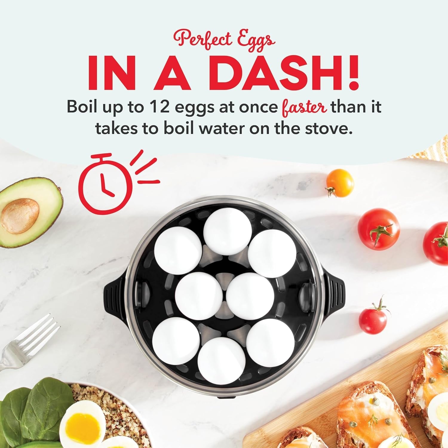 Deluxe 12 - Cup Rapid Egg Cooker – Hard Boiled, Poached, Scrambled, Omelets & Steamed Veggies, Auto Shut - Off, Fast & Easy Egg Cooker – Black - RELUX.STORE
