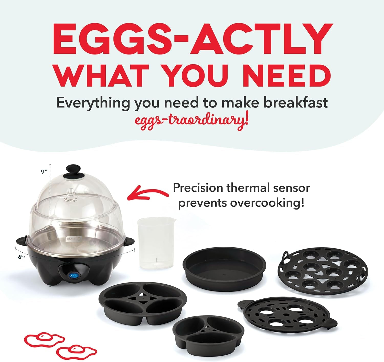 Deluxe 12 - Cup Rapid Egg Cooker – Hard Boiled, Poached, Scrambled, Omelets & Steamed Veggies, Auto Shut - Off, Fast & Easy Egg Cooker – Black - RELUX.STORE