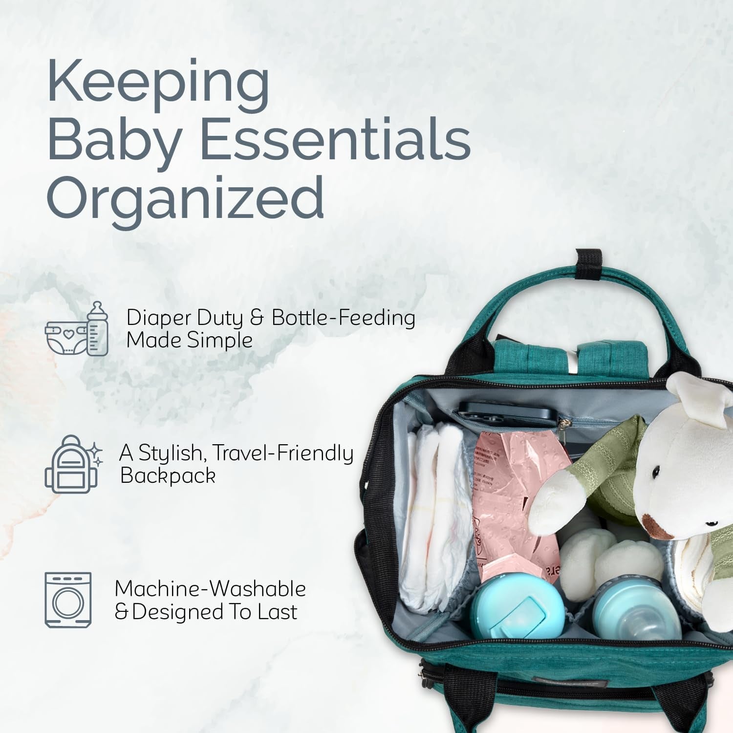 Diaper Bag Backpack with Changing Station – Waterproof Multifunction Baby Bag for Mom & Dad | Large Capacity Travel Backpack Tote for Newborn Essentials, Stylish Unisex Maternity Bag (Gray) - RELUX.STORE