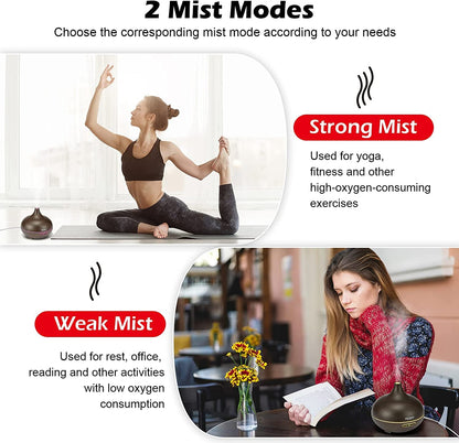 Diffusers for Essential Oils, 550Ml Aroma Diffuser Ultrasonic Essential Oil Diffuser Cool Mist Humidifier with 4 Timer & 15 Colors Light, Auto Power - Off Air Diffusers for Home Office - RELUX.STORE