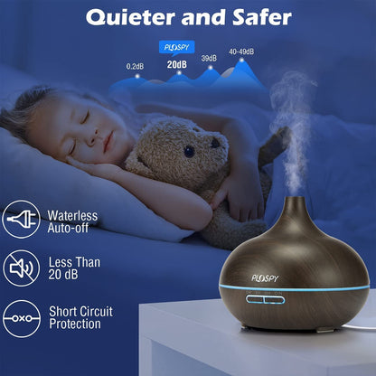 Diffusers for Essential Oils, 550Ml Aroma Diffuser Ultrasonic Essential Oil Diffuser Cool Mist Humidifier with 4 Timer & 15 Colors Light, Auto Power - Off Air Diffusers for Home Office - RELUX.STORE