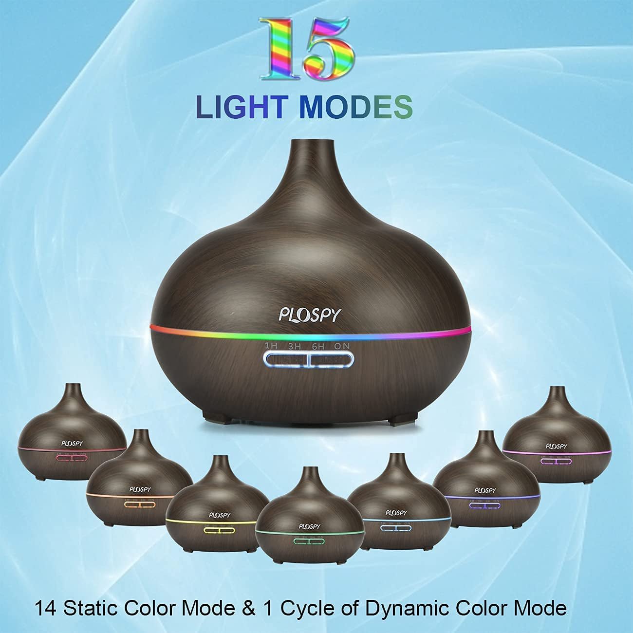 Diffusers for Essential Oils, 550Ml Aroma Diffuser Ultrasonic Essential Oil Diffuser Cool Mist Humidifier with 4 Timer & 15 Colors Light, Auto Power - Off Air Diffusers for Home Office - RELUX.STORE