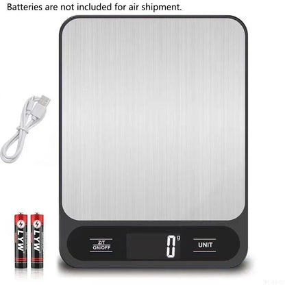 Digital Kitchen Scale – 10Kg/1g Precision USB Food & Coffee Scale | Smart Waterproof Electronic Scale for Baking, Cooking & Meal Prep - RELUX.STORE