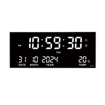 “Digital Large Wall Clock 14’’ – LED Display with Alarm, Temperature, Date & Calendar | 8 - Set Alarms, Electronic Plug - In Clock” ✅ - RELUX.STORE