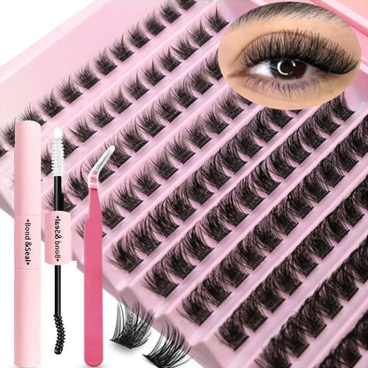 DIY Eyelash Extension Kit Individual Lashes Cluster Mix Lash Clusters with Lash Bond and Seal and Lash Accessories - RELUX.STORE