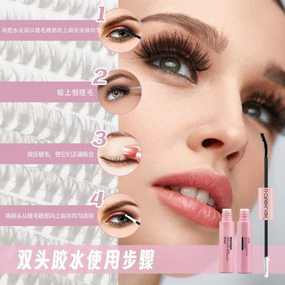 DIY Lash Extension Kit Lash Bond and Seal Remover Tweezers Makeup Set Individual Lashes Clusters Eyelashes Tools - RELUX.STORE