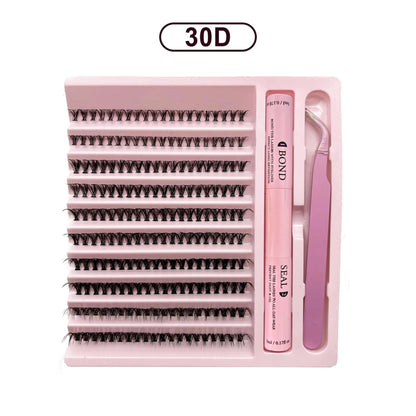 DIY Lashes Extension Kit Lash Bond and Seal Remover Eyelashes 200 PCS Clusters Makeup Tools for Gluing Lashes Gluing Glue - RELUX.STORE