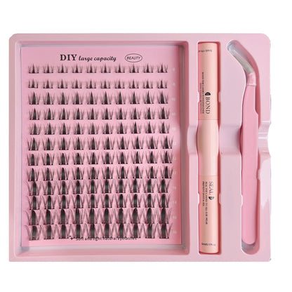DIY Lashes Extension Kit Lash Bond and Seal Remover Eyelashes 200 PCS Clusters Makeup Tools for Gluing Lashes Gluing Glue - RELUX.STORE