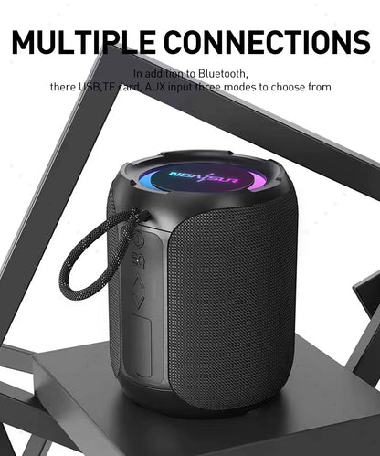 Double Pairing Wireless Speaker 360 Degree Stereo Subwoofer IPX7 Waterproof with Lighting 40W Portable Bluetooth Speaker - RELUX.STORE