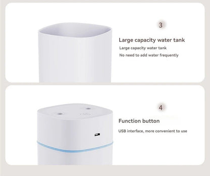 Dual - Nozzle USB Humidifier | 800ml/H Super Mist & Ultra Quiet | Car/Home Moisturizing Device - RELUX.STORE