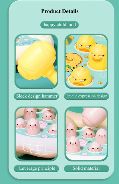 “Duck/Frog/Pig Montessori Baby Toy – Educational Puzzle Game with Hammer for Toddlers 12–24 Months, Early Learning & Development Gift” - RELUX.STORE