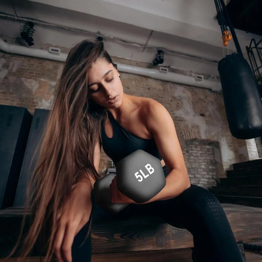 "Dumbbell Set with Stand – Neoprene Coated Hand Weights for Home Gym Fitness, Black by Relux.Store" - RELUX.STORE