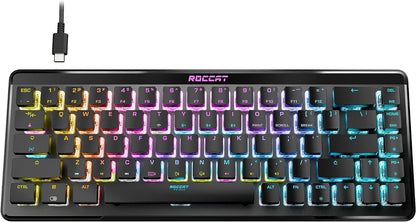Vulcan TKL Mechanical PC Tactile Gaming Keyboard, Compact, Tenkeyless, Titan Switch Optical, RGB AIMO Lighting, Anodized Aluminum Top Plate, Detachable USB-C Cable, Low Profile Design, Black
