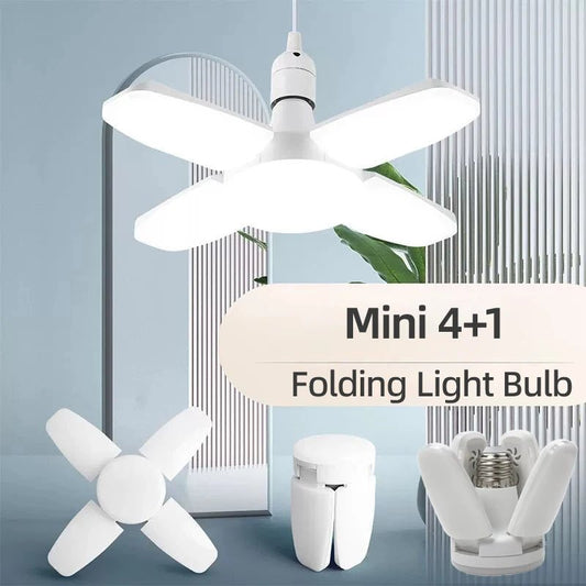 "E27 Fan - Shaped Foldable 28W LED Bulb – 6500K White Leaf Light for Home, Ceiling, Garage & Warehouse, AC110V/220V" - RELUX.STORE