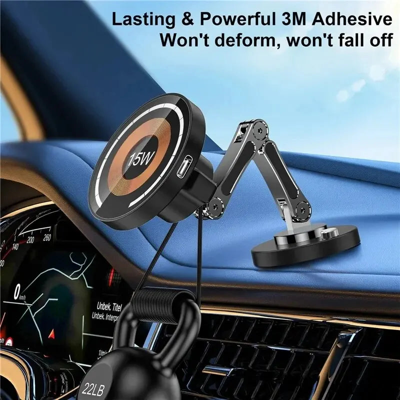 Magnetic Car Wireless Charger Stand Magnet Car Mount Fast Charging Station Phone Holder Bracket for Macsfae Iphone 15 14 13 12