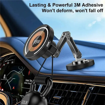 Magnetic Car Wireless Charger Stand Magnet Car Mount Fast Charging Station Phone Holder Bracket for Macsfae Iphone 15 14 13 12