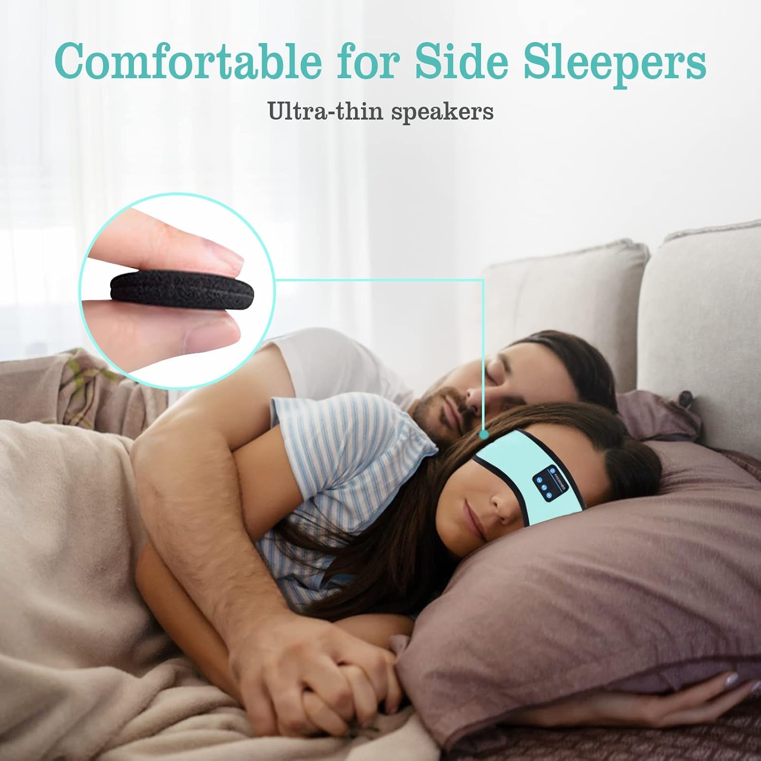 Sleep Headphones Headband – Wireless Bluetooth Music Headband with Ultra-Thin HD Stereo Speakers | Sports Headphones for Running, Yoga, Meditation & Side Sleepers