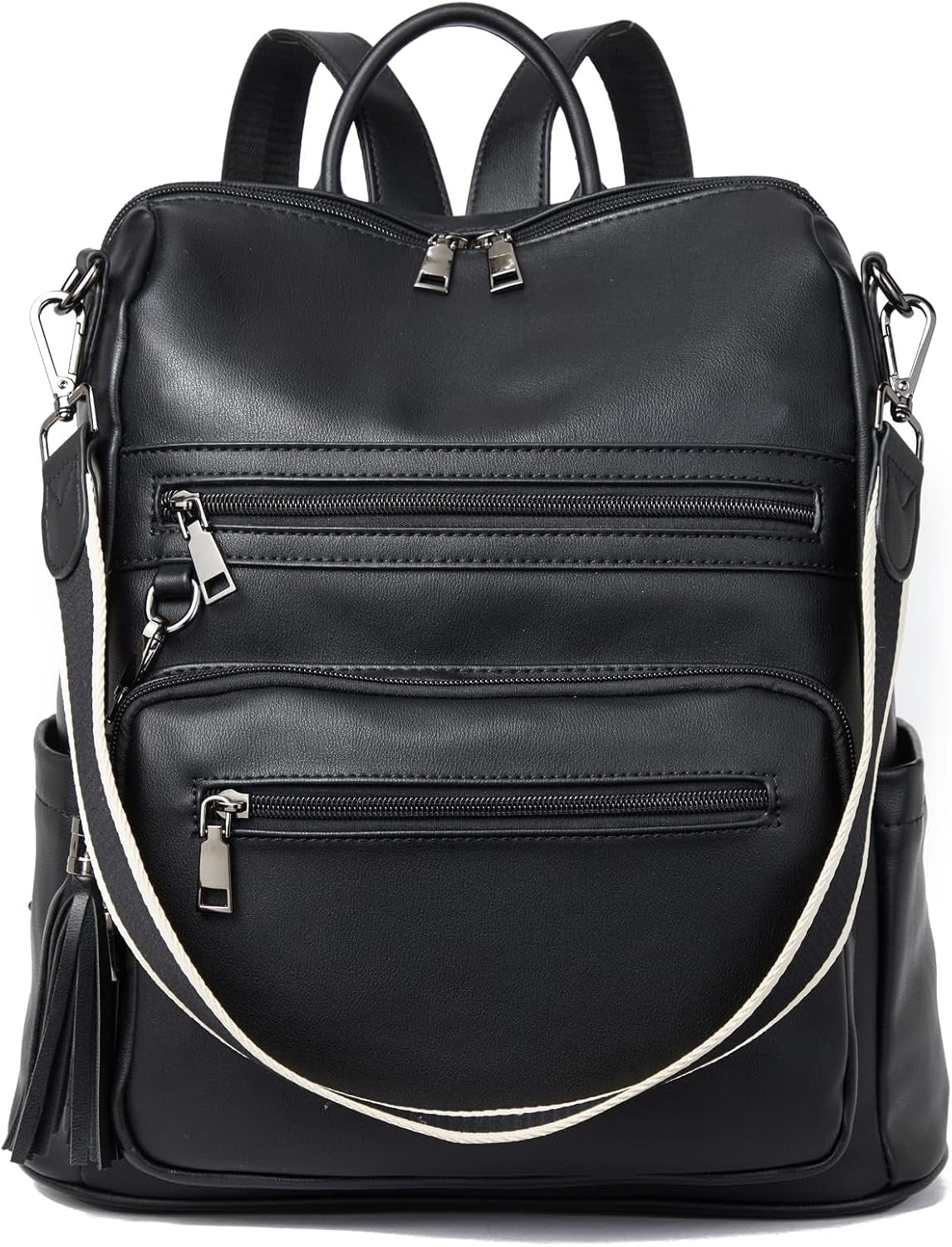 Womens Backpack Purse Vegan Leather Large Travel College Shoulder Bag with Tassel