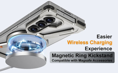 Eary Frameless Case for Samsung Galaxy Z Fold 7 – 360° Rotating Magnetic Stand, Metal Shockproof MagSafe Protector - RELUX.STORE