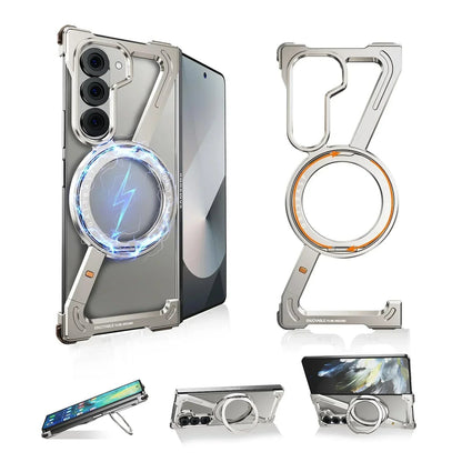 Eary Frameless Case for Samsung Galaxy Z Fold 7 – 360° Rotating Magnetic Stand, Metal Shockproof MagSafe Protector - RELUX.STORE