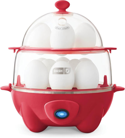 Deluxe Rapid Egg Cooker for Hard Boiled, Poached, Scrambled Eggs, Omelets, Steamed Vegetables, Dumplings & More, 12 Capacity, with Auto Shut off Feature - Black