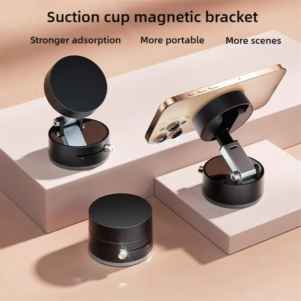 More Portable Vacuum Magnetic Mobile Phone Bracket Adjustable Double-Sided Suction Cup Holder Lazy Stand for All Smartphone