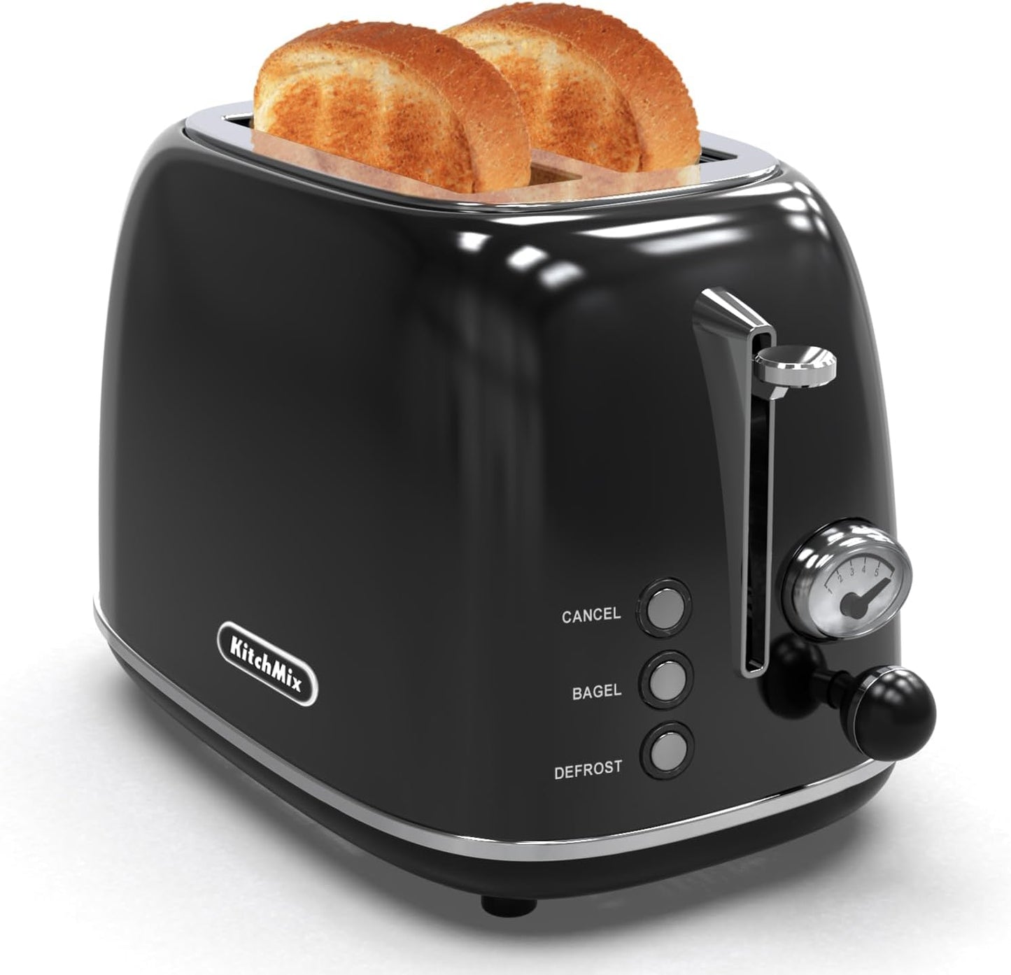 Toaster 2 Slice,Retro Stainless Steel Toaster with 6 Settings, 1.5 in Extra Wide Slots, Bagel/Defrost/Cancel Function, Removable Crumb Tray (Baby Pink)