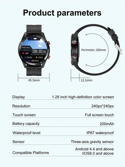 ECG+PPG Bluetooth Call Smart Watch Men Laser Health Blood Pressure Fitnes Sports Watches Man Sports Waterproof Smartwatch+Box - RELUX.STORE
