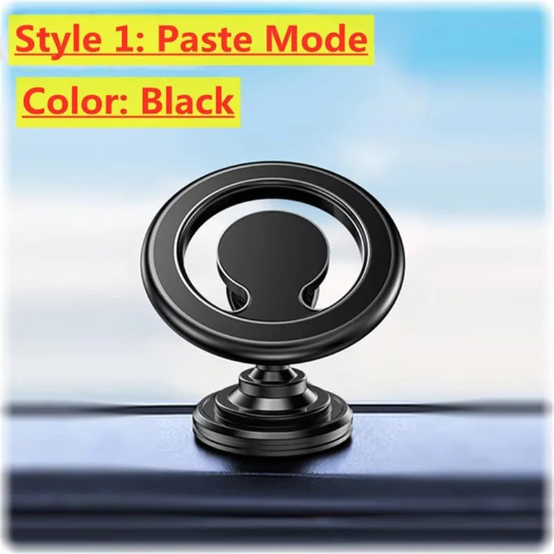 Magnetic Car Phone Holder Mount | Strong Magnet Car Stand for iPhone 15/14/13/12 (MagSafe), Samsung & Xiaomi | 360° Rotation GPS Mobile Bracket