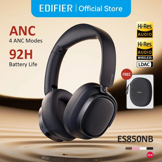Edifier ES850NB Wireless Over - Ear Headphones – Noise Cancelling, Hi - Res Bluetooth Earphones with Carry Bag - RELUX.STORE